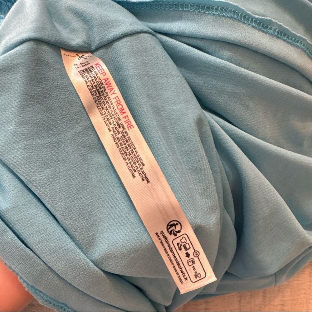 Free People FP Beach Eleni Bodycon Maxi Dress Size Large Aqua Blue *flaw* - Picture 12 of 14